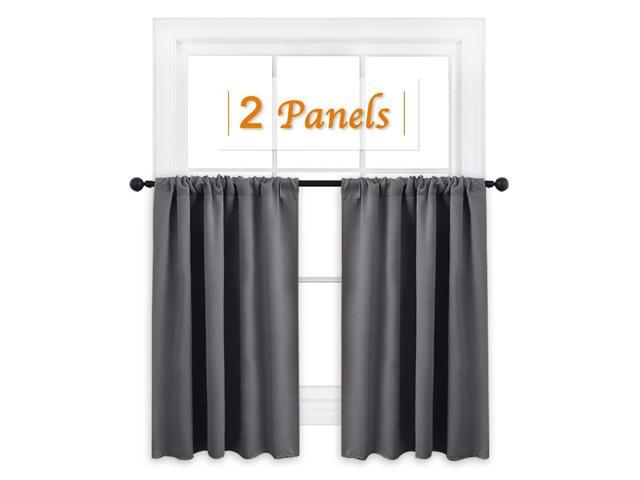 Ryb Home Short Curtains Gray Half Window For Bedroom Privacy Curtain Tiers Windows Energy Saving Bathroom Shades