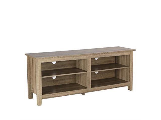 We Furniture Az58cspbl Classic Wood Tv Stand For 55 Inch Black Newegg Com