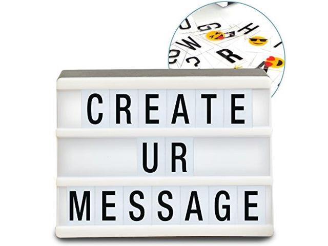Sharper Image Mini Cinematic Light Up Box Led Message Letter Board Sign With 90 Letters And Emoji Marquee Lightbox Aesthetic Bedroom Amp Room