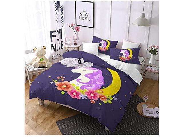 Jstextiles Unicorn Bedding 2 Piece Duvet Cover Cartoon Unicorn