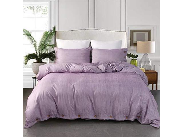 Jellymoni Pink Duvet Cover Set Luxury Button Bedding Setultra Soft