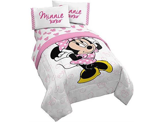 Disney Minnie Mouse Xoxo 5 Piece Twin Bed Set Includes Reversible Comforter Amp Sheet Super Soft Fade Resistant Polyester Official Product