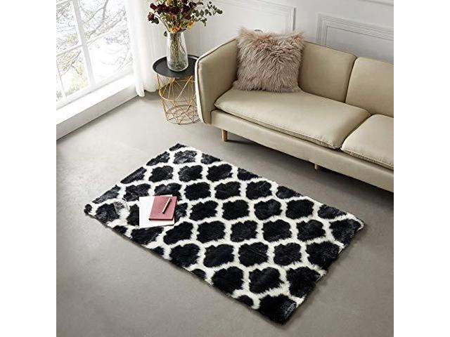 Leevan Super Soft Faux Fur Sheepskin Rug Gy Round Area Rugs Floor Mat Home Decorator Carpets Kids Play 2 X 3 Rectangle Moroccanwhite