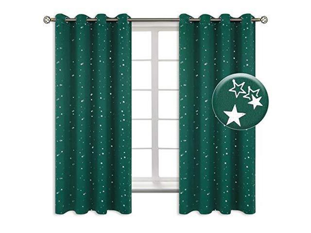 Bgment Star Kids Bedroom Blackout Curtains Grommet Thermal Insulated Print Room Darkening Living Room Curtain Set Of 2 Panels 38 X 45 Inch Blue