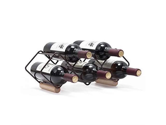 Kingrack Tabletop Wine Rack 5 Bottle Holder Storage Stand With Stylish Design Perfect For Home Decor Bar Cellar Basement Cabinet Pantryset