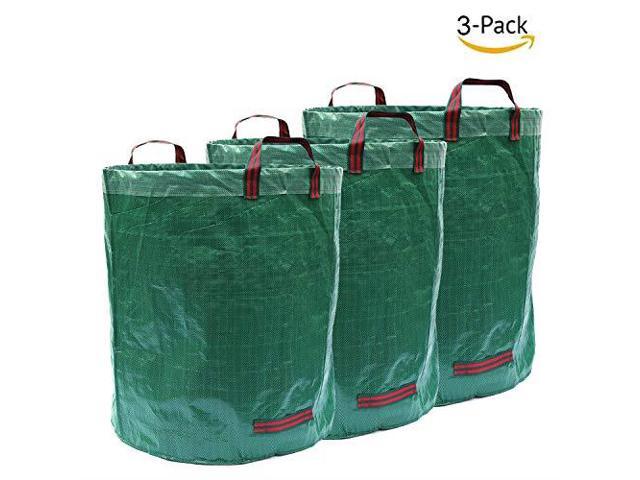 Dafuany 3pack 32 Gallons Leaf Bags Garden Collapsible And Reusable Gardening Containers For Lawn Yard Waste With Handles 32gallon 3bag
