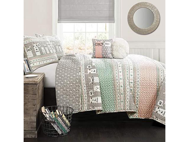 Lush Decor Elephant Stripe 4 Piece Comforter Set Twin Turquoise