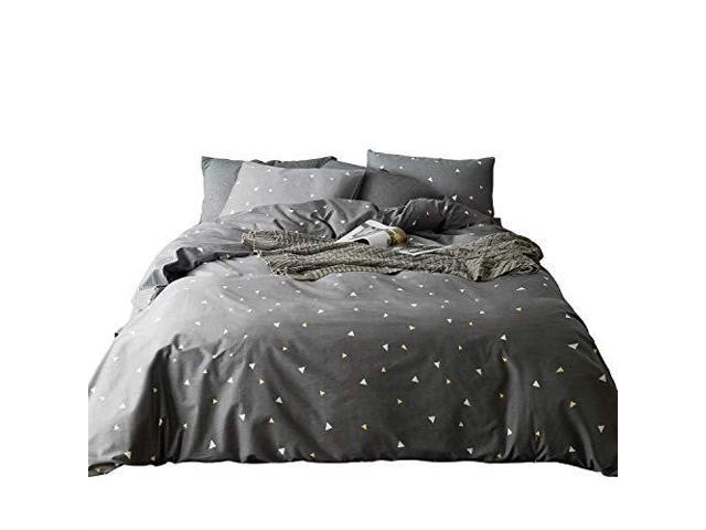 Susybao 3 Piece Duvet Cover Set 100 Natural Cotton Queen Size Blue