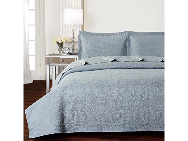 Mellanni Bedspread Coverlet Set Beige Comforter Bedding Cover Oversized 3piece Quilt Fullqueen Newegg Com