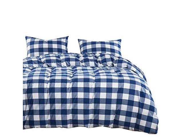 Wake In Cloud Washed Cotton Duvet Cover Set Buffalo Check Gingham