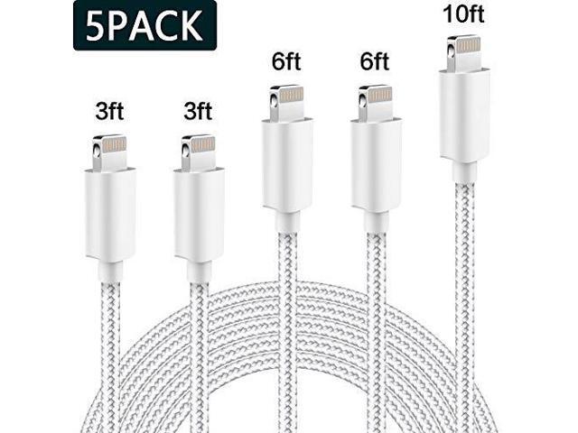 Iphone Chargeronxigli Mfi Certified Lightning Cable 5 Pack336610ftextra Long Nylon Braided Usb Charging Amp Syncing Cord Compatible Iphone Chargeronxigli Mfi Certified Lightning Cable 5 Pack336610ftextra Long Nylon Braided Usb Charging Amp Syncing Cord Compatible