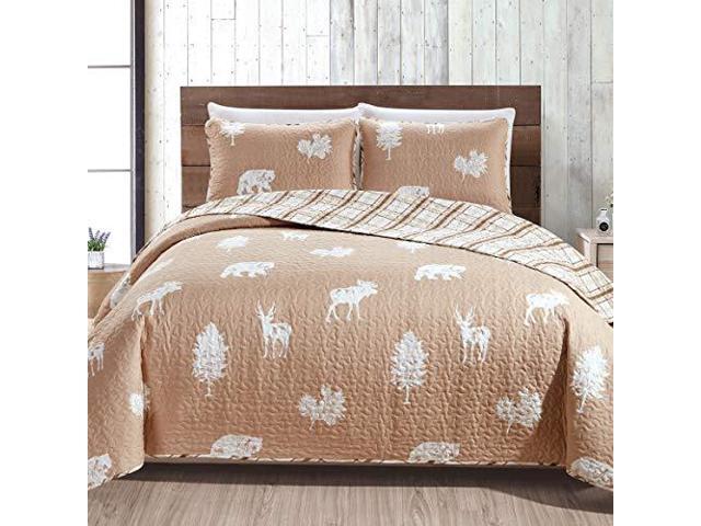 Great Bay Home 3piece Lodge Quilt Set With Shams Durable Cabin