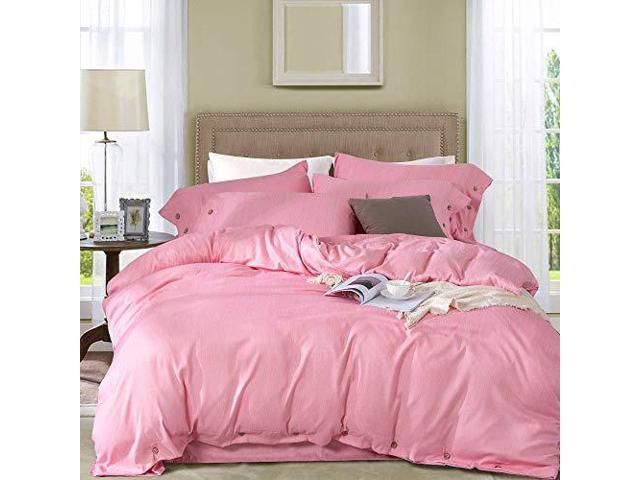 Jellymoni Pink Duvet Cover Set Luxury Button Bedding Setultra Soft