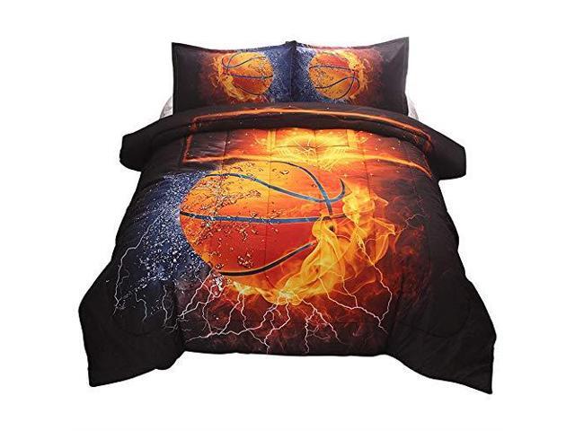 Htgroce 3d Sports Basketball Bedding Set For Teen Boysduvet Cover Sets With Pillowcasesc King Size90x1023pcs1 Duvet 2 Pillow Shamsno Comforter