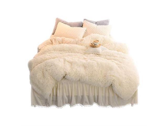 Liferevo Luxury Plush Shaggy Duvet Cover Set 1 Faux Fur Duvet