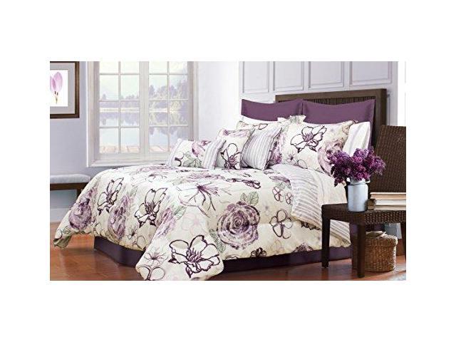 Safdie 606797k09 Angelica King Purple Comforter Set 7 Piece Home