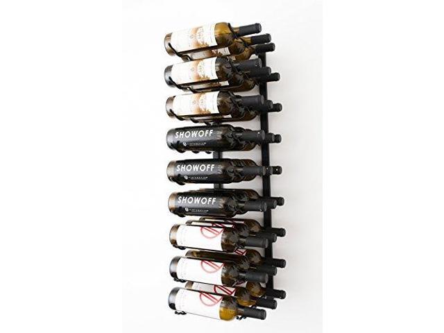 Vintageview Ws32p 18 Bottle Wall Mounted Metal Hanging Wine Rack 3 Foot Brushed Nickel Newegg Com