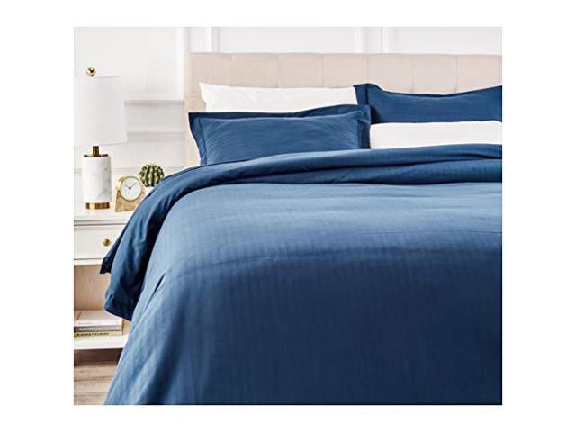 Deluxe Striped Microfiber Duvet Cover Set Twin Or Twin Xl Spa Blue