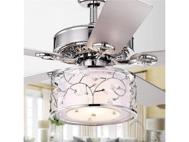 Warehouse Of Tiffany Cfl 8403remo Ch 52 In Swerl 1 Light Lighted Ceiling Fan With Multi Layered Shade Chrome