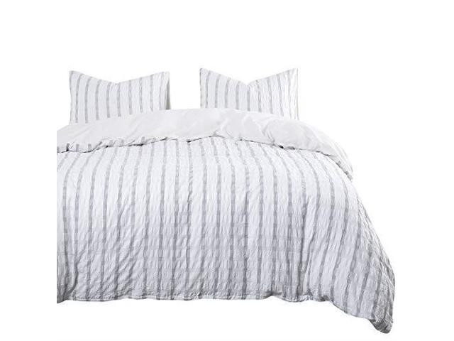 Wake In Cloud Seersucker Duvet Cover Set 100 Yarn Dyed Washed