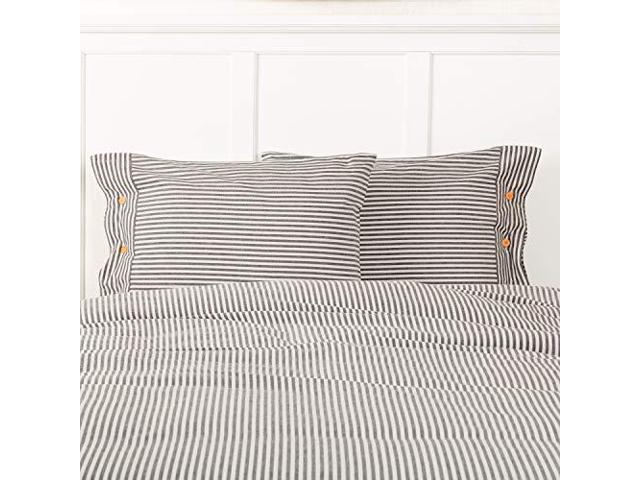 Piper Classics Farmhouse Ticking Gray Stripe Standard Size Sham