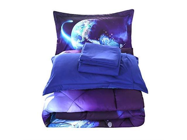 Wowelife Galaxy Comforter Sets Full 3d Outer Space Blue Bedding