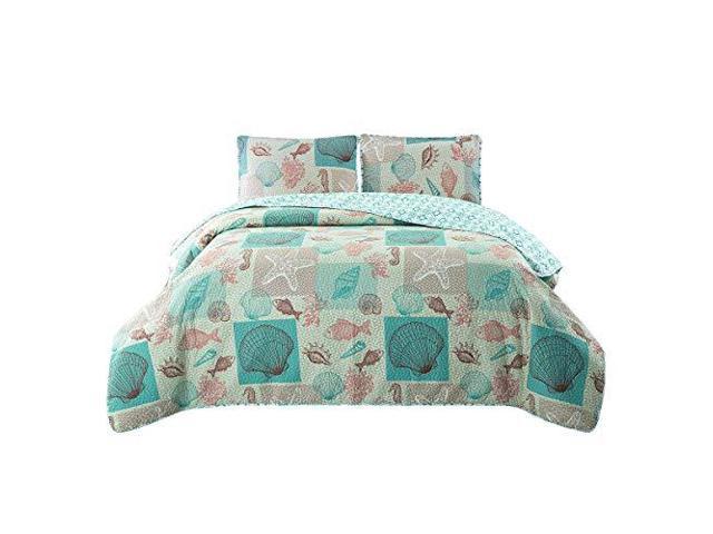 Hollyhome 3 Piece Printed Quilt Coverlet Set Fullqueen Size 86x86