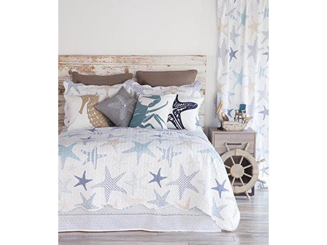 North End Decor Starfish Reef Coastal Quilt Queen 3piece Bedding