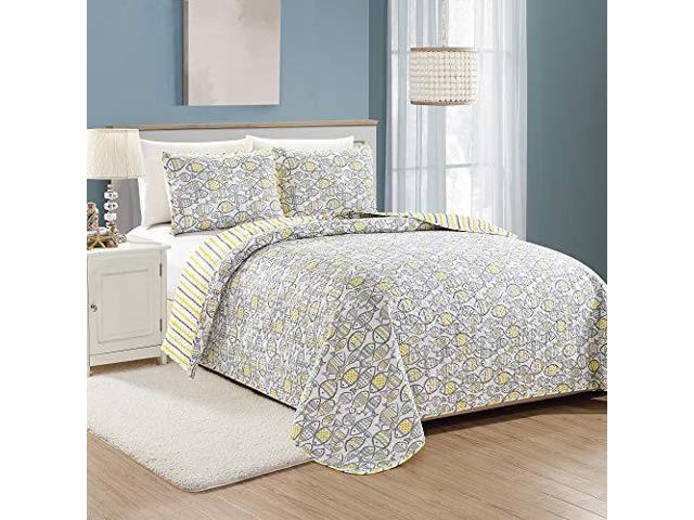 Great Bay Home Azure Coastal Collection 2 Piece Quilt Set With