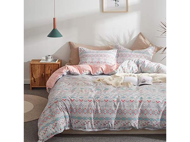 Uozzi Bedding 3 Piece Gray Pattern Duvet Cover Set 1 Geometry