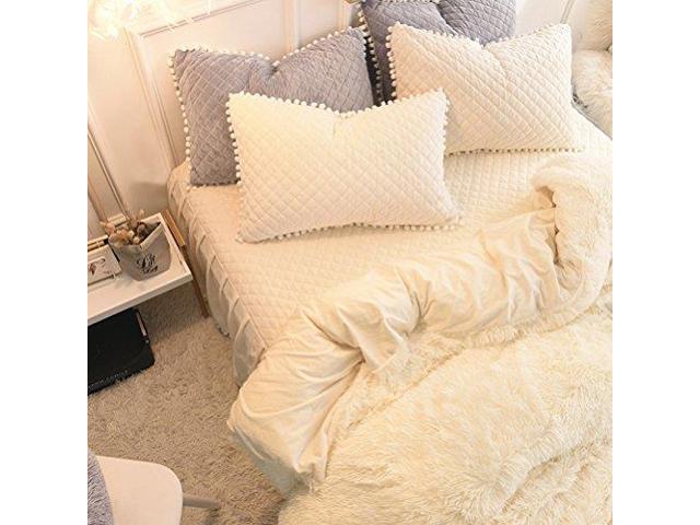 Liferevo Luxury Plush Shaggy Duvet Cover Set 1 Faux Fur Duvet