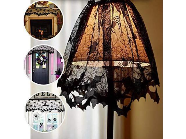 Lace Decorations Lamp Shade Cover Decor Black Spider Web For Festive Party