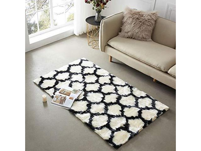 Leevan Super Soft Faux Fur Sheepskin Rug Gy Round Area Rugs Floor Mat Home Decorator Carpets Kids Play 2 X 3 Rectangle Moroccanwhite