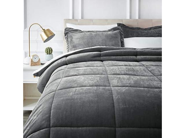 Ultrasoft Micromink Sherpa Comforter Bed Set Twin Navy Blue