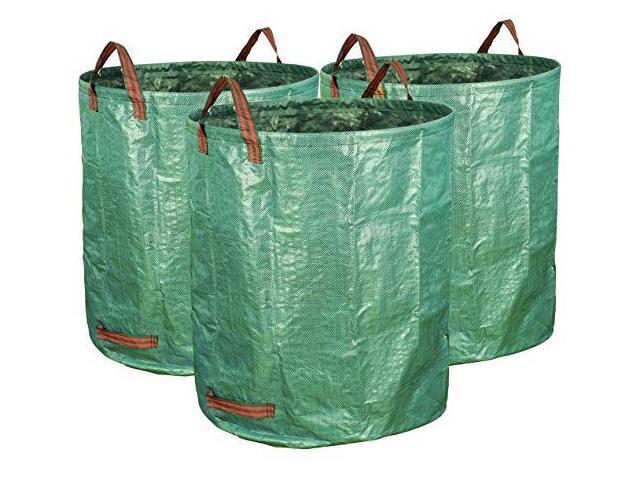 Gardzen 3pack 16 Gallons Garden Bag Reuseable Heavy Duty Gardening Bags Lawn Pool Leaf Waste Newegg