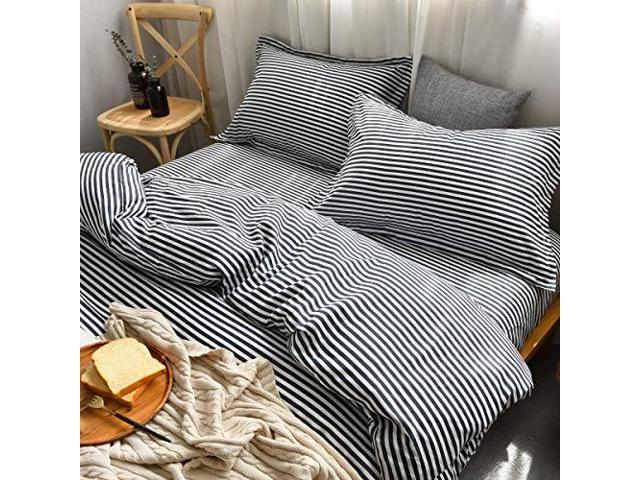 Mampmeagle Lightweight Microfiber Duvet Cover Bluestripe Print