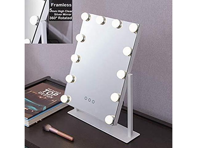 Commoda Hollywood Style Lighted Vanity Makeup Mirror Dimmable Led Bulbs Smart Touch Dimming Adjustable Design Whole Metal Frame And Backing