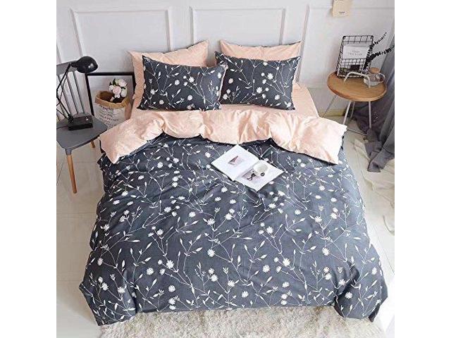 High Girls Duvet Cover Twin Fl Bedding Sets White Pink Premium Cotton Teens Flower Kids Reversible Comforter Soft