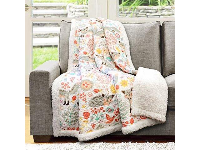 Lush Decor Pixie Fox Throw Fuzzy Reversible Sherpa Blanket 60 X