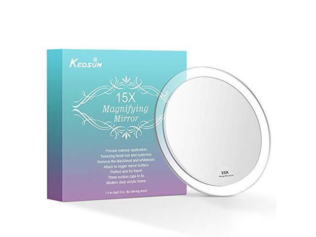 Kedsum 6 Inch 15x Magnifying Mirror With 3 Suction Cups Use For Kedsum 6 Inch 15x Magnifying Mirror