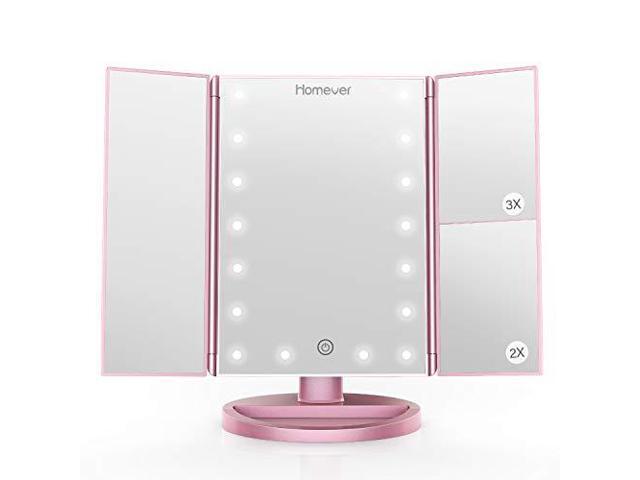 Homever Makeup Vanity Mirror 21 Led Lighted With Touch Screen 3x2x Magnifiction 180 Newegg Com