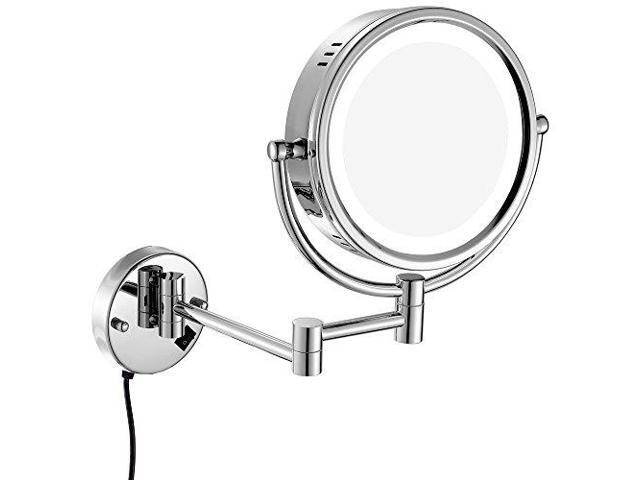 Gurun 85 Inches Wall Mounted Lighted Magnifying Mirror Twosided Swivel With 7x Magnification 1809d7x Newegg Com