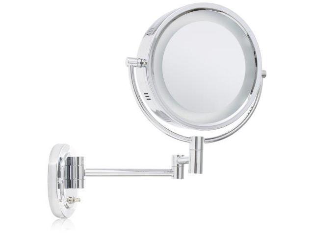 Jerdon Hl65g 8inch Lighted Wall Mount Makeup Mirror With 5x Magnification Bright Brass Finish Newegg Com