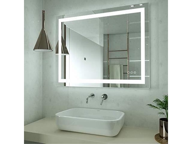 Hauschen R30inch Led Lighted Bathroom Wall Mounted Fogless Mirror With Adjustable 3000k Warm White 5500k Daylight Color Temperature Changing Lights