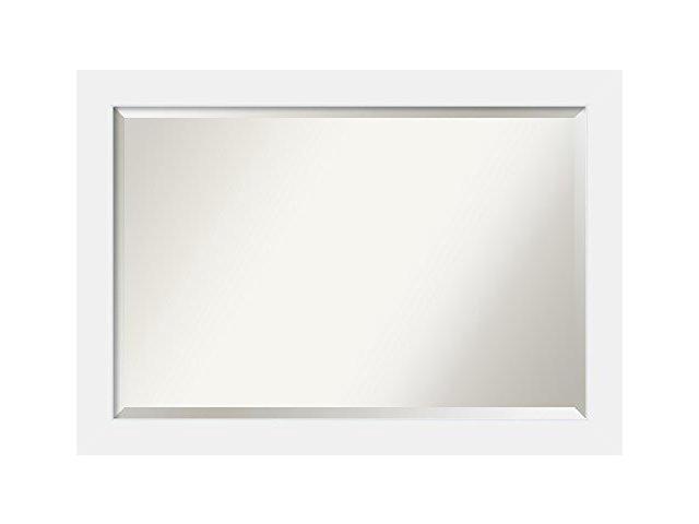 Framed Vanity Mirror Bathroom Mirrors For Wall Alexandria White Wash Frame Solid Wood Small 2512 X 2112 Newegg Com