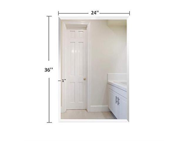 Bathroom Mirror Wall Mounted Frameless Mirrors For 24x36 Large Gym Home Silver Backed Rectangular Glass Panel 1 Inch