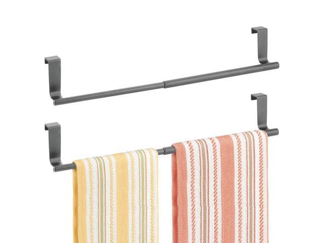 Mdesign Adjule Expandable Kitchen Over Cabinet Towel Bar Rack Hang On Inside Or Outside Of Doors Storage For Hand Dish Tea Towels 9 25 To Mdesign Adjule Expandable Kitchen Over Cabinet Towel Bar Rack Hang On Inside Or Outside Of Doors Storage For Hand Dish Tea Towels 9 25 To