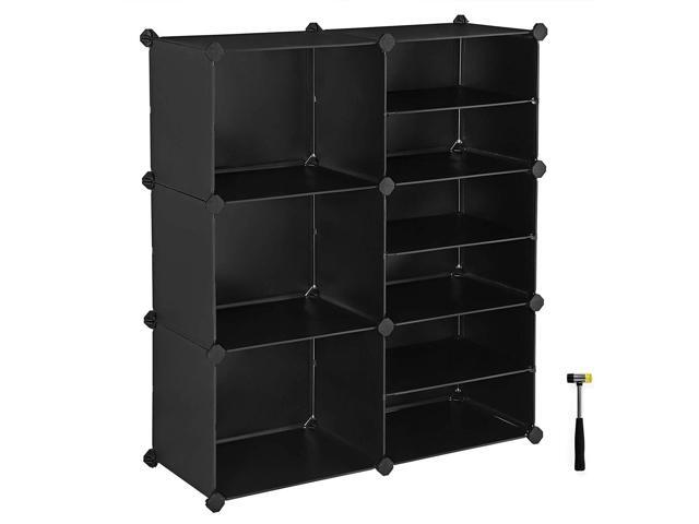 Mics Cube Storage Organizer Interlocking Plastic Cubes With Divider Design Modular Cabinet Bookcase For Closet Bedroom Kid S Room 34 3 L X
