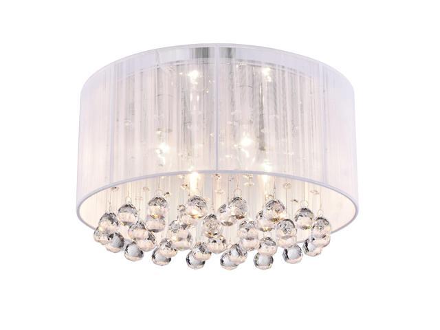 Edvivi Belle 4 Light Chrome Finish With White Thread Wred Drum Shade Flush Mount Chandelier Ceiling Fixture Hanging Crystals Glam Lighting Edvivi Belle 4 Light Chrome Finish With White Thread Wred Drum Shade Flush Mount Chandelier Ceiling Fixture Hanging Crystals Glam Lighting