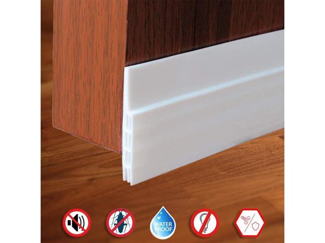 Energy Saver Self Adhesive Strong Under Door Silicone Sweep Weatherstripping Door Bottom Seal Strip Insulation Draft Stopper Noise Dustproof 2 Width